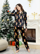 Christmas Set Pajamas Spring Color Satin Faux Silk Long Sleeve Loose Homewear Set Foreign Trade Suit